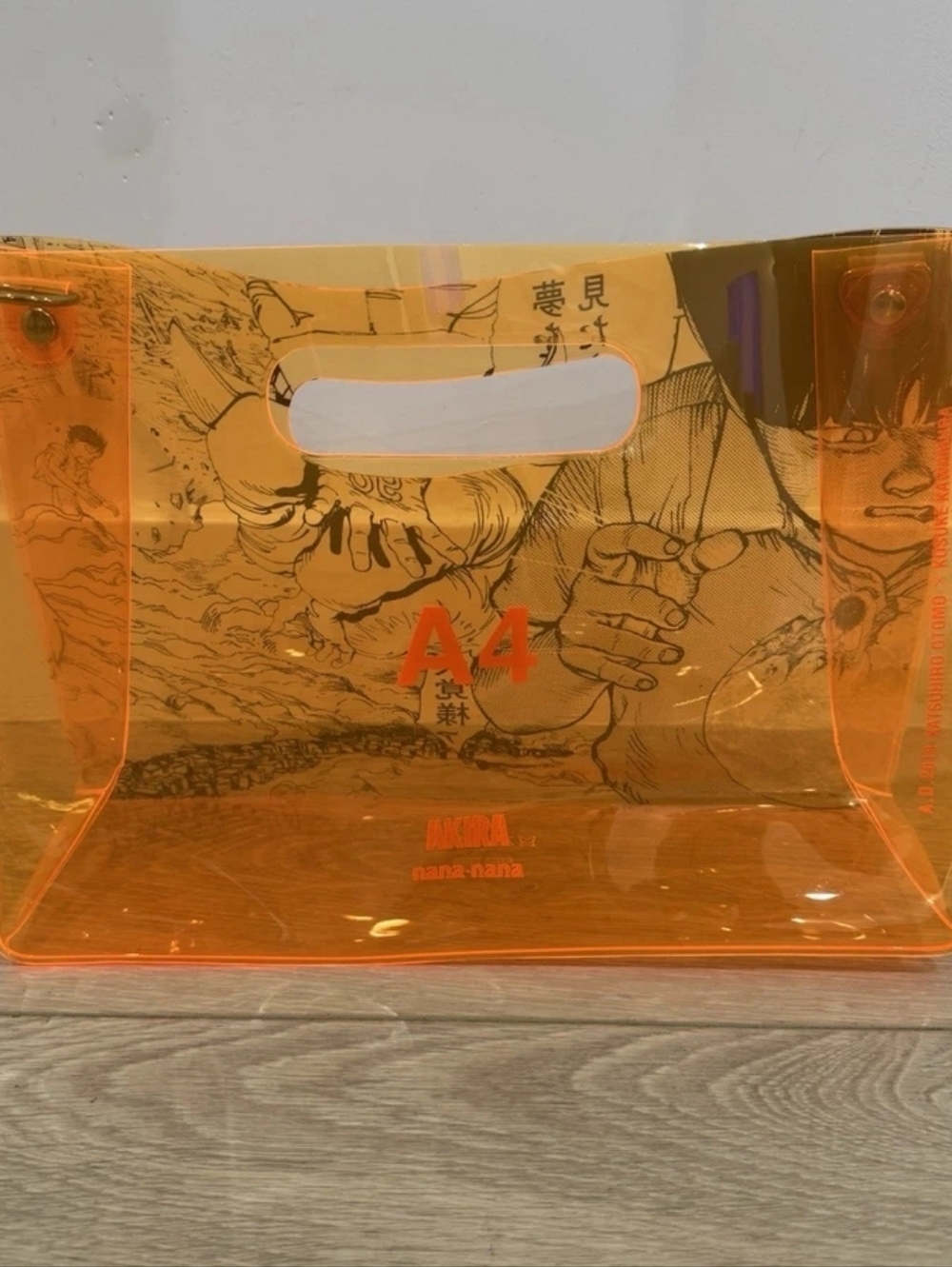 AKIRA ART OF WALL x nana-nana A4 PVC Bag In Orange & Black EUC - Picture 7 of 16